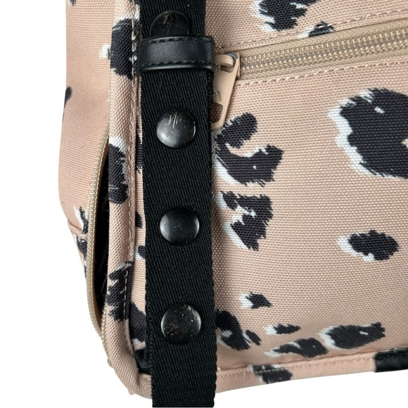 STATE Pink and Black Leopard Print Canvas Drawstring Backpack - Picture 6 of 7